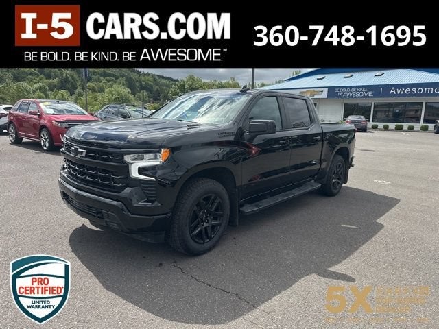 2024 Chevrolet Silverado 1500 RST in Black — front three-quarter view