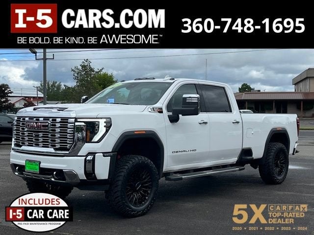 2025 GMC Sierra 3500 HD Denali in Summit White — front three-quarter view