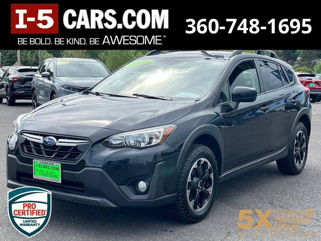 2023 Subaru Crosstrek Premium in Black — front three-quarter view