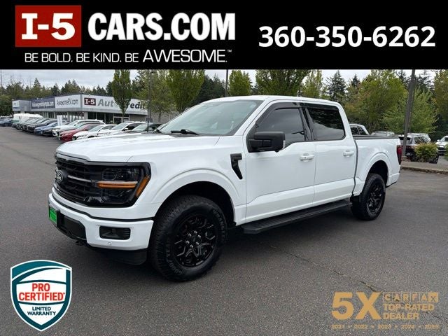 2024 Ford F-150 XLT in Oxford White — front three-quarter view