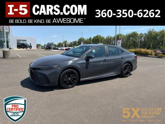 2025 Toyota Camry SE in Underground — front three-quarter view