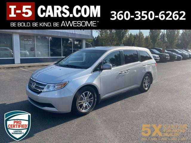 2013 Honda Odyssey EX-L in Silver — front three-quarter view
