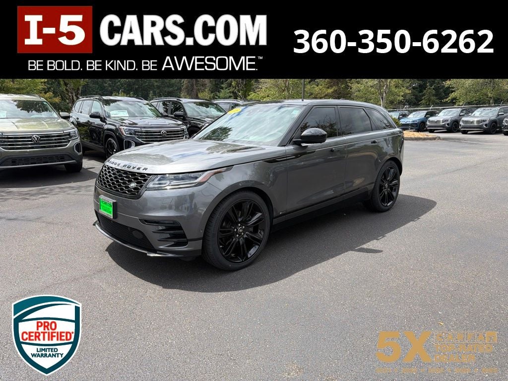 2018 Land Rover Range Rover Velar HSE R-Dynamic in Carpathian Gray — front three-quarter view