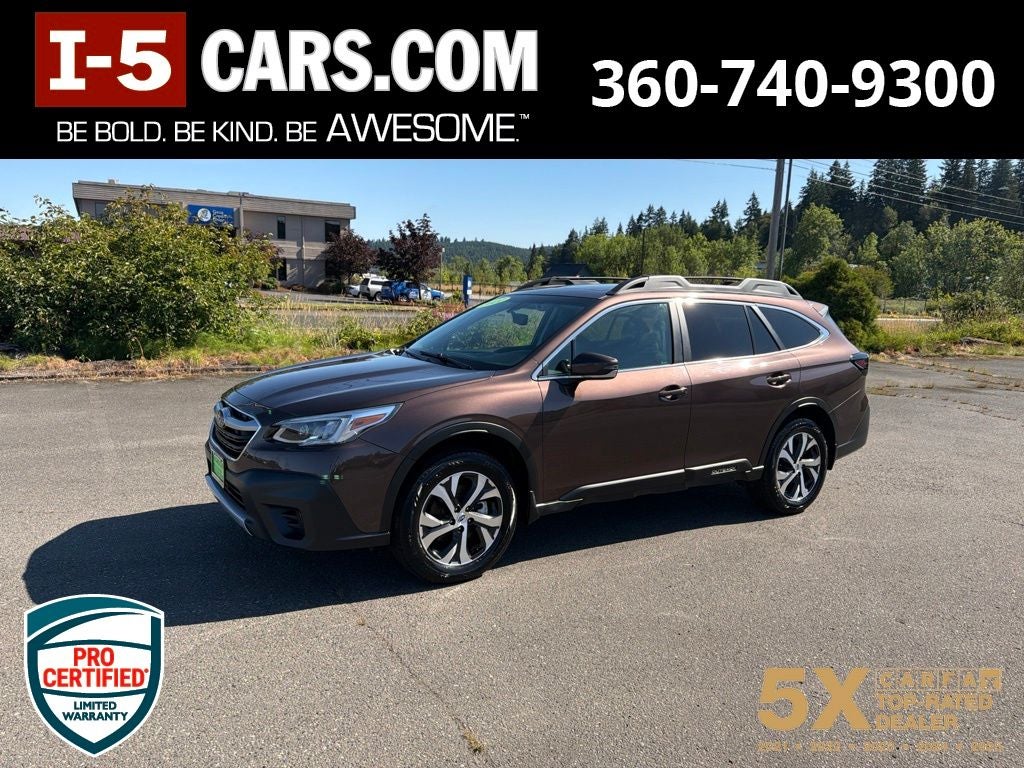 2021 Subaru Outback Limited in Cinnamon Brown Pearl — front three-quarter view