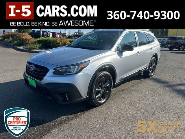 2022 Subaru Outback Onyx Edition XT in Ice Silver Metallic — front three-quarter view