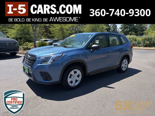 2023 Subaru Forester Base in Horizon Blue Pearl — front three-quarter view