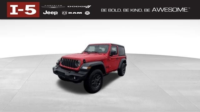 2026 Jeep Wrangler WRANGLER 2-DOOR SPORT S in Firecracker Red Clear-Coat Exterior Paint — front three-quarter view
