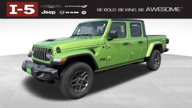 2026 Jeep Gladiator GLADIATOR SPORT S 4X4 in Mojito Exterior Paint — front three-quarter view
