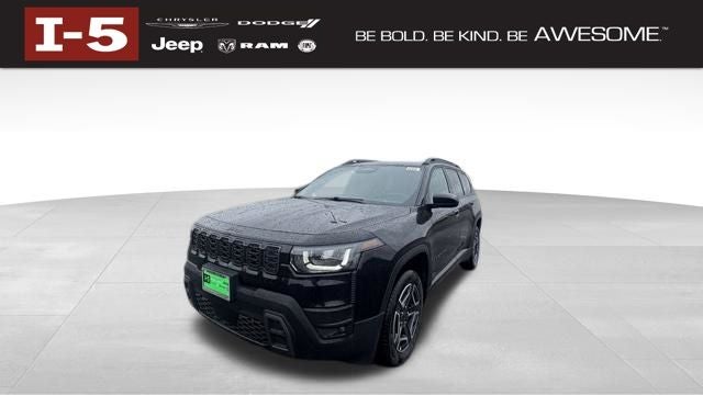 2026 Jeep Cherokee CHEROKEE LAREDO 4X4 in Diamond Black Crystal Pearl-Coat Exterior Paint — front three-quarter view