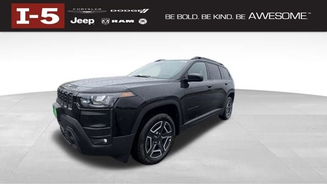 2026 Jeep Cherokee CHEROKEE LAREDO 4X4 in Diamond Black Crystal Pearl-Coat Exterior Paint — front three-quarter view