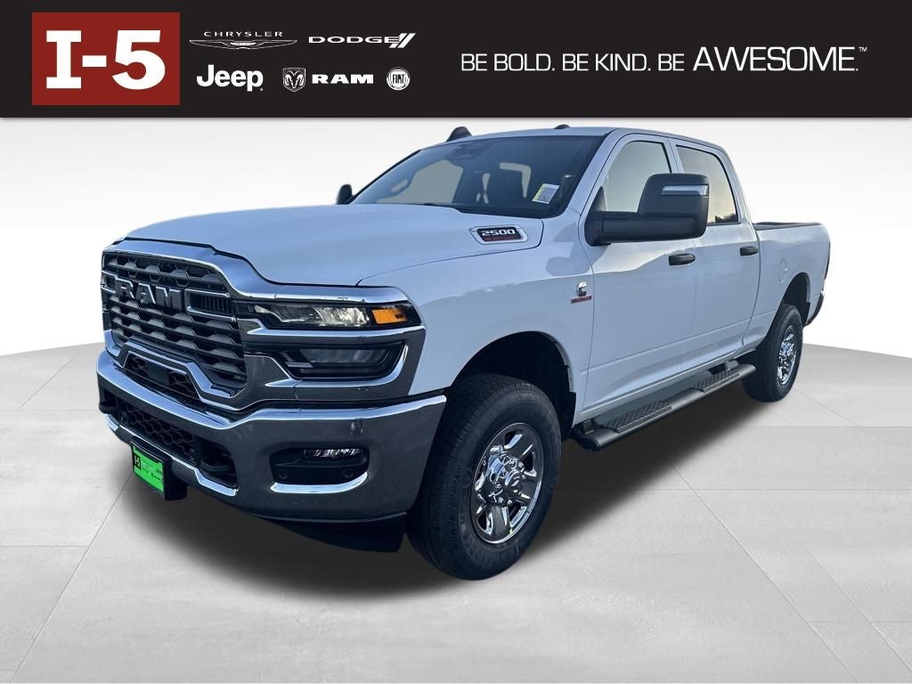 2026 RAM Ram 2500 RAM 2500 TRADESMAN CREW CAB 4X4 6'4' BOX in Bright White Clear-Coat Exterior Paint — front three-quarter view