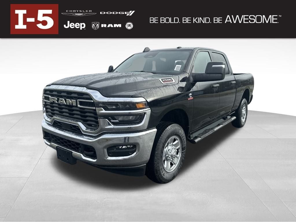 2026 RAM Ram 2500 RAM 2500 TRADESMAN CREW CAB 4X4 6'4' BOX in Diamond Black Crystal Pearl-Coat Exterior Paint — front three-quarter view