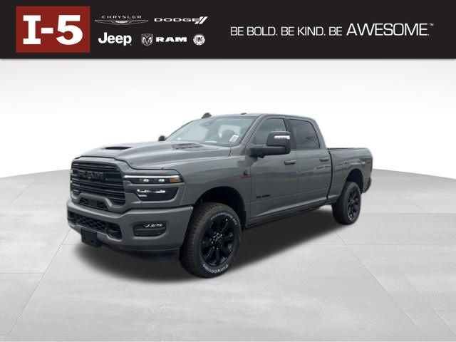 2026 RAM Ram 2500 RAM 2500 LARAMIE CREW CAB 4X4 6'4' BOX in Ceramic Gray Clear-Coat Exterior Paint — front three-quarter view
