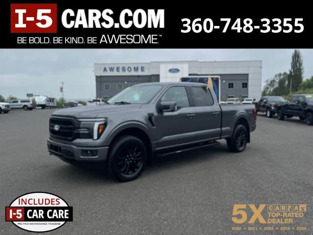 2025 Ford F-150 Lariat in Carbonized Gray Metallic — front three-quarter view