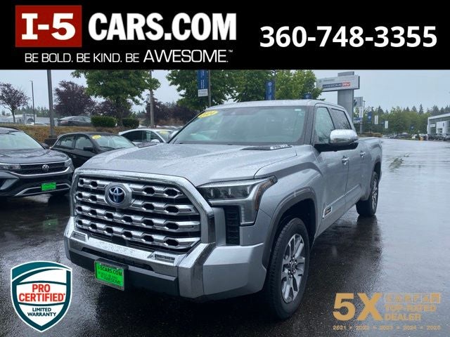 2024 Toyota Tundra Hybrid 1794 Edition in Celestial Silver Metallic — front three-quarter view